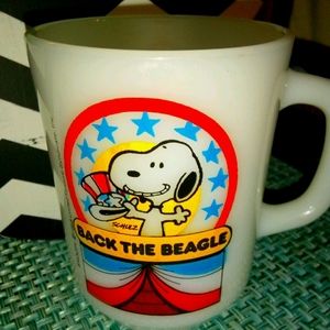 Vintage Snoopy Milk Glass Mug 1980